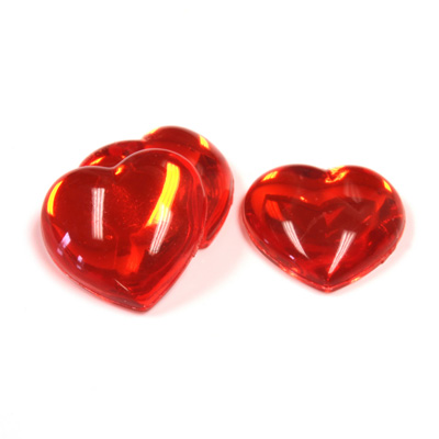 Plastic Flat Back Foiled Cabochon - Heart 18.5MM HYACINTH