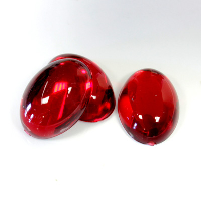 Plastic Flat Back Foiled Cabochon - Oval 18x13MM RUBY