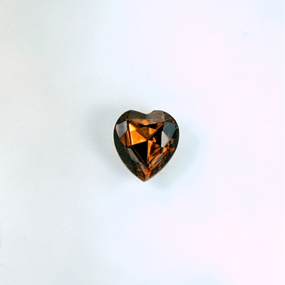 Glass Point Back Foiled Tin Table Cut (TTC) Stone - Heart 06x5MM SMOKE TOPAZ