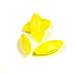 Glass Point Back Buff Top Stone Opaque Doublet - Navette 15x7MM YELLOW MOONSTONE