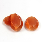 Fiber-Optic Flat Back Stone with Faceted Top and Table - Oval 18x13MM CAT'S EYE COPPER
