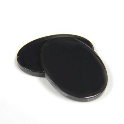 Gemstone Flat Back Flat Top Straight Side Stone - Oval 25x18MM BLACK ONYX