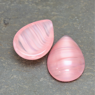 Glass Medium Dome Cabochon - Pear 25x18MM ROSE QUARTZ