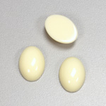 Plastic Flat Back Opaque Cabochon - Oval 18x13MM IVORY