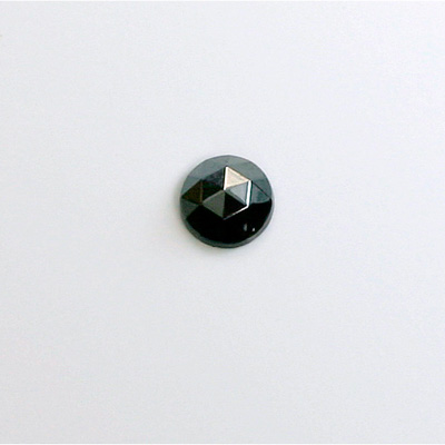 Glass Flat Back Rauten Rose - Round 08MM HEMATITE Coated