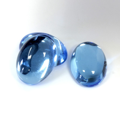 Plastic Flat Back Foiled Cabochon - Oval 18x13MM LT SAPPHIRE