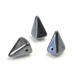 Preciosa Czech Pressed Glass Bead - Pyramid 07x11MM HEMATITE