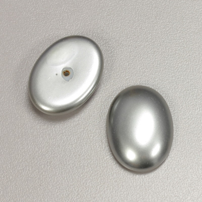 Glass Medium Dome Pearl Dipped Cabochon - Oval 25x18MM LIGHT GREY