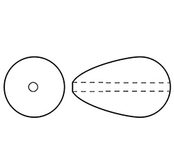 Preciosa Crystal Nacre Pearl Bead - Pear 10x6MM BRONZE