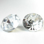 Plastic Point Back Foiled Stone - Round 16MM CRYSTAL