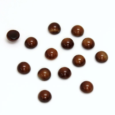 Glass Medium Dome Cabochon - Round 05MM BROWNHORN