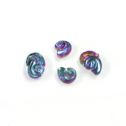 Glass Cabochon - Shell 06x7MM VITRAIL GREEN  Foiled