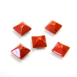 Gemstone Cabochon - Square Pyramid Top 06x6MM RED JASPER