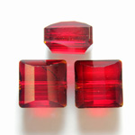 Chinese Cut Crystal Bead Stairway Facet - Square 09x9MM RUBY LUMI COAT