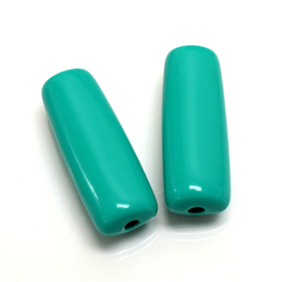 Plastic Bead - Opaque Color Smooth Tube 32x12MM BRIGHT GREEN TURQUOISE