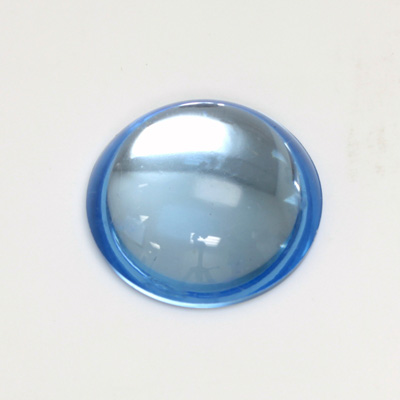 Plastic Flat Back Foiled Cabochon - Round 25MM LT SAPPHIRE