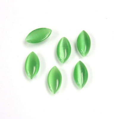 Fiber-Optic Cabochon - Navette 10x5MM CAT'S EYE GREEN