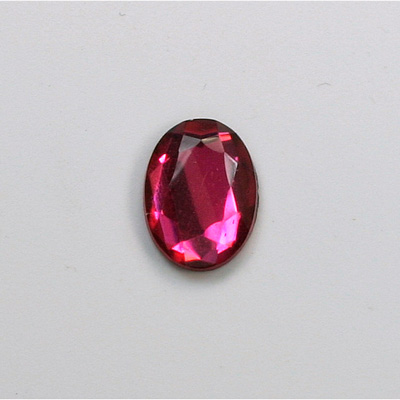 Glass Flat Back Rose Cut Faceted Foiled Stone - Oval 14x10MM ROSE