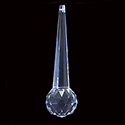 Asfour Crystal Chandelier Pendant - 3 inch Hexagon Drop with Faceted Ball at Bottom - 3 inch with 30mm 730 Ball CRYSTAL 1 Hole