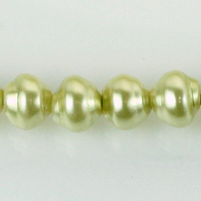 Czech Glass Pearl Bead - Snail Shell 10MM LT OLIVE 70457