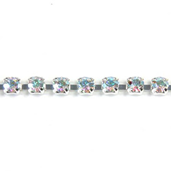 Preciosa Crystal Rhinestone Cup Chain - PP14 (SS6.5) CRYSTAL AB-SILVER