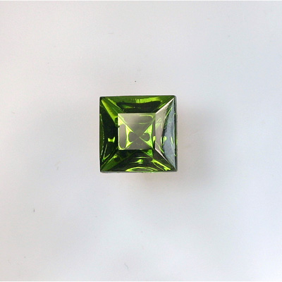 Glass Point Back Foiled Tin Table Cut (TTC) Stone - Square 08x8MM OLIVINE