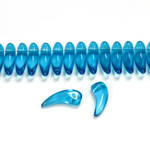 Czech Pressed Glass Bead -Tiger Tooth 06x16MM CAPRI BLUE