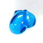 Plastic Flat Back Foiled Cabochon - Pear 25x18MM AQUA