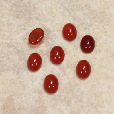 Glass Medium Dome Cabochon - Oval 08x6MM CORNELIAN