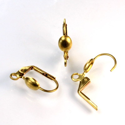 Brass Earwire 16MM Leverback with a 06x5MM oval Pad with Open Loop