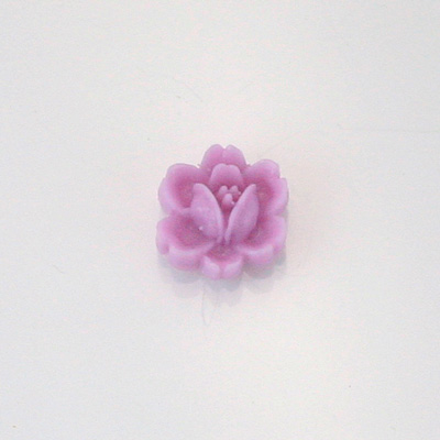 Plastic Carved No-Hole Flower - Rose 11MM LT PURPLE