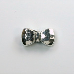 Metalized Plastic Faceted Bead - Bowtie 17x9MM ANT SILVER