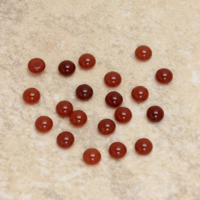 Glass Medium Dome Cabochon - Round 04MM CORNELIAN