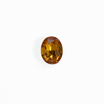 Glass Point Back Foiled Tin Table Cut (TTC) Stone - Oval 08x6MM TOPAZ