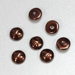 Glass Cabochon Baroque Top Pearl Dipped - Round 10MM DARK BROWN