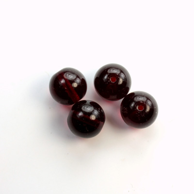 Czech Pressed Glass Bead - Smooth Round 10MM GARNET