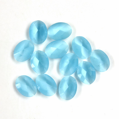 Fiber-Optic Flat Back Cabochon - Rauten Rose Oval 08x6MM CAT'S EYE AQUA