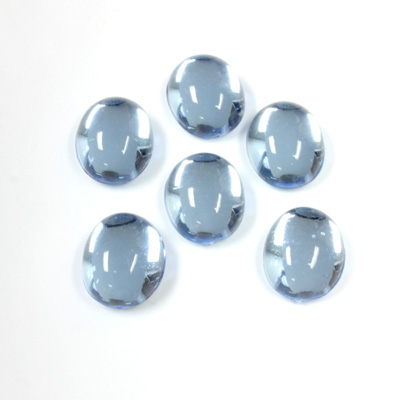 Plastic Flat Back Foiled Cabochon - Oval 10x8MM LT SAPPHIRE