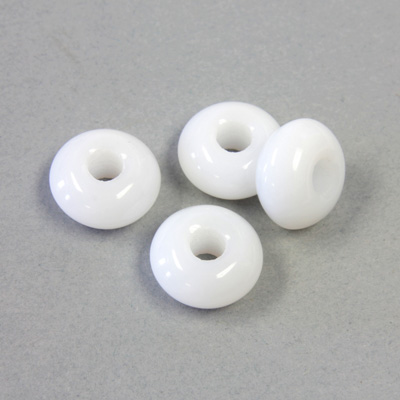 Czech Pressed Glass Bead - Round Rondelle Pony 06x11MM ALABASTER