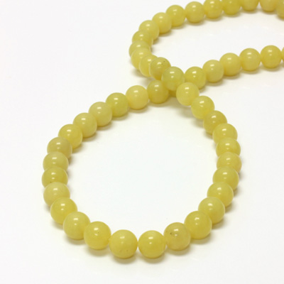 Gemstone Bead - Smooth Round 08MM JADE OLIVE