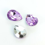 Plastic Point Back Foiled Stone - Pear 18x13MM LT AMETHYST