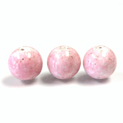 Czech Glass Lampwork Bead - Round 12MM ROSE MATRIX