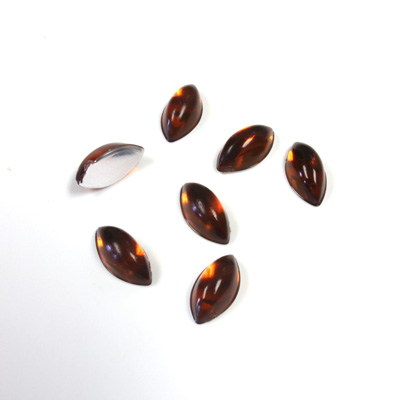 Plastic Flat Back Foiled Cabochon - Navette 10x5MM SMOKE TOPAZ