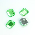 Plastic Flat Back Foiled Rose Cut Rhinestone - Cushion Octagon 12x10MM PERIDOT