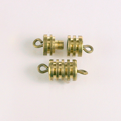 Brass Barrel Screw Clasp with 2 Loops