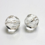 Plastic Bead - Transparent Faceted Round 16MM CRYSTAL