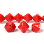 Czech Pressed Glass Bead - Smooth Bicone 12MM RED
