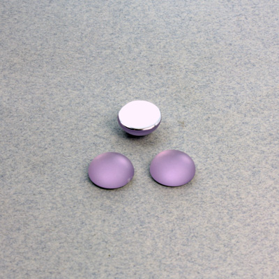 Plastic Flat Back Foiled Cabochon - Round 09MM MATTE LIGHT AMETHYST