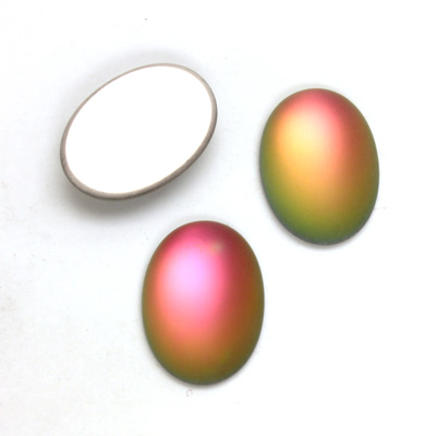 Glass Medium Dome Foiled Cabochon - Coated Oval 18x13MM MATTE VITRAIL MED