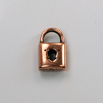 Metalized Plastic Pendant- Lock 16x11MM ANT COPPER